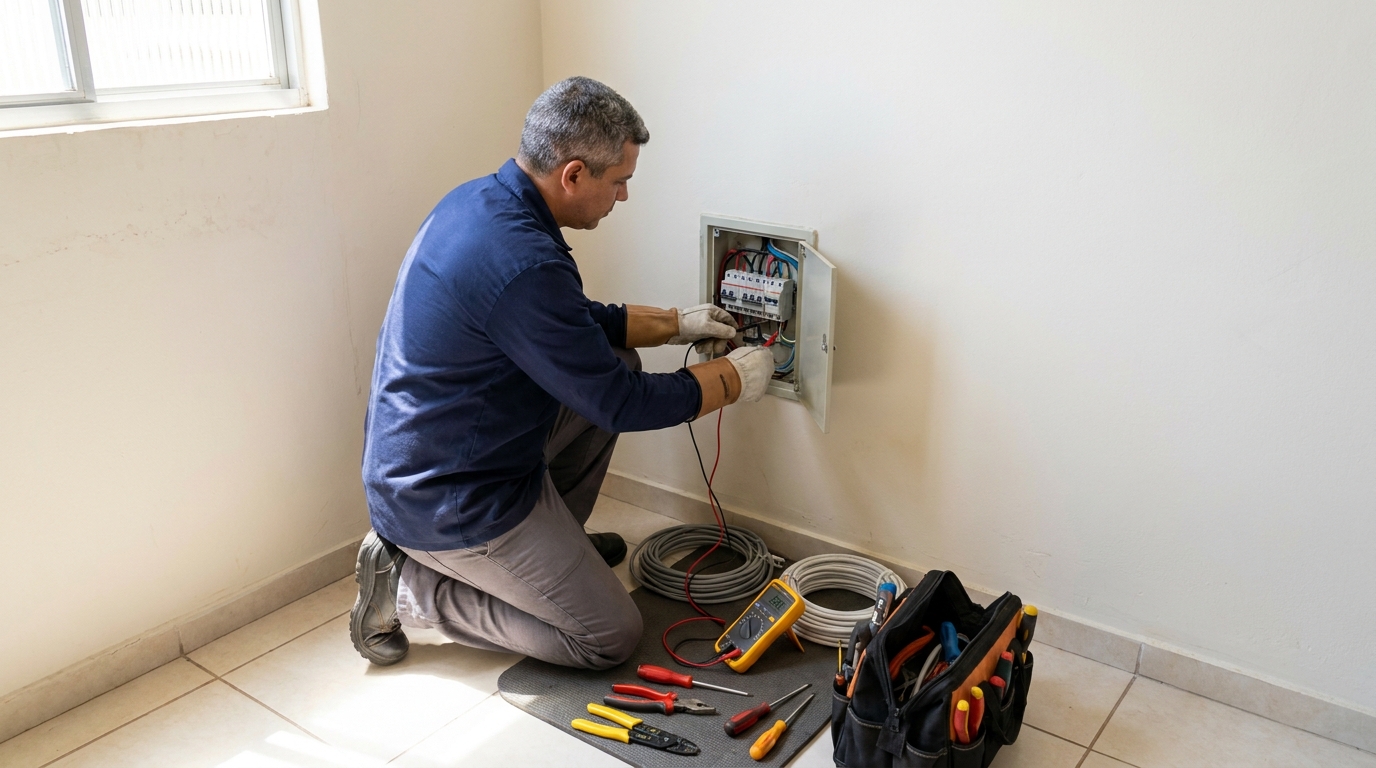 Eletricista em atendimento residencial em Taubaté-SP